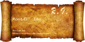 Rontó Ida névjegykártya
