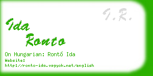 ida ronto business card